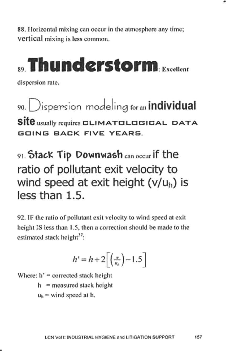Page from LEGIS CONCISE NOTES: Air Dispersion.