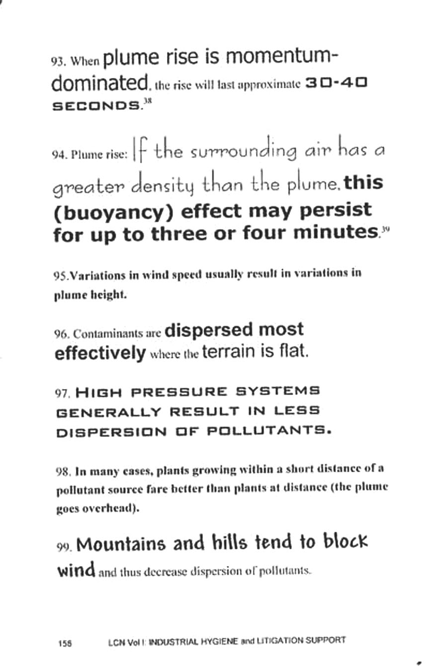 Page from LEGIS CONCISE NOTES: Air Dispersion.